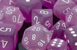 Frosted Purple / White 7 Dice Set - CHXLE430