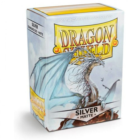 Dragon Shield: Matte Silver Sleeves - Box Of 100