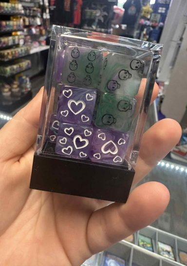 Purple and Blue Love & Death D6 Dice Cube