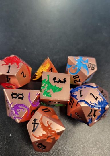 Debossed Dragon 7pc RPG Dice Set