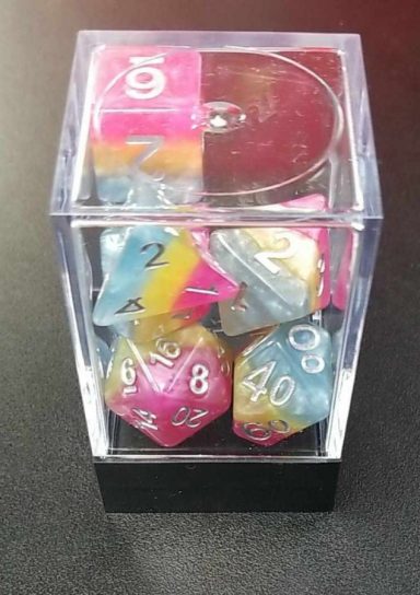 3-Layer Strata & Silver RPG Dice Set