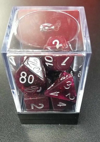 Purple Glitter RPG Dice Set