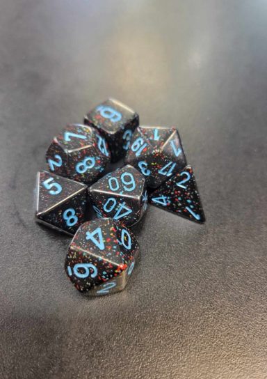 Black Splatter RPG Dice Set