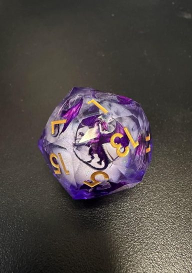 Medium D20 Liquid Core Purple Dragon (SINGLE)