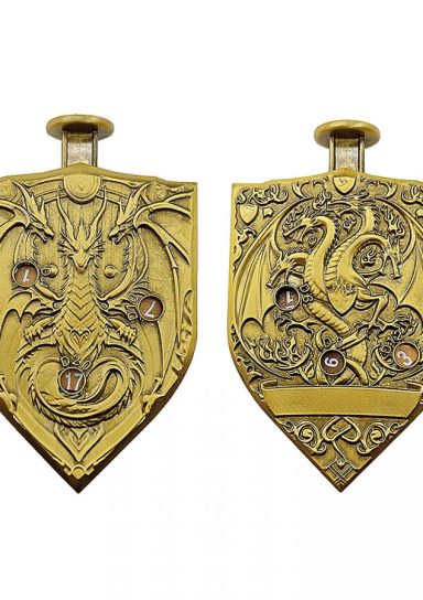 Dragon 7 in 1 Button Presser Spinning D&D Metal Dice Shield