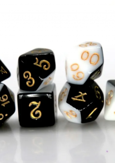 White/Black RPG Dice Set v2