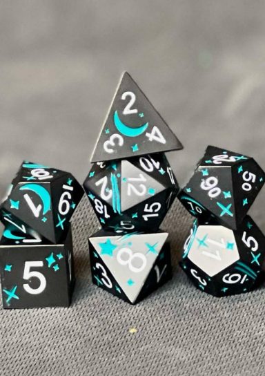 Planet Teal Metal Dice Set