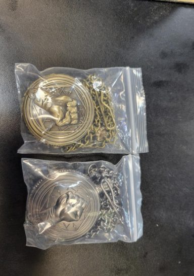 Fist DND Pocket Watch with RPG Metal Dice Set