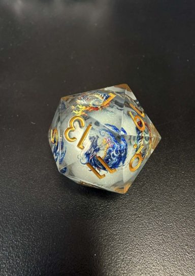 Large D20 Liquid Core Clear Dragon (SINGLE)