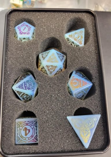 Opal Dice with Rainbow Numbering