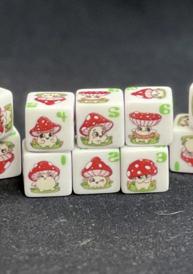 Mushroom D6 Cube (White)