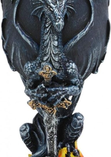 Blue Divine Fire Sword Dragon Wine Goblet (168)